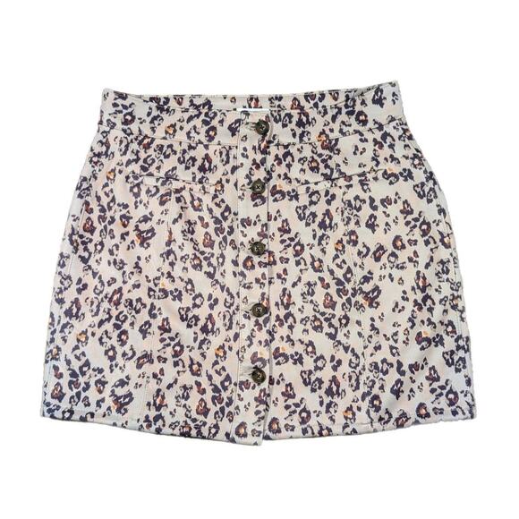 Maurice's Leopard Button Front Mini Skirt Size 16 - Picture 1 of 4